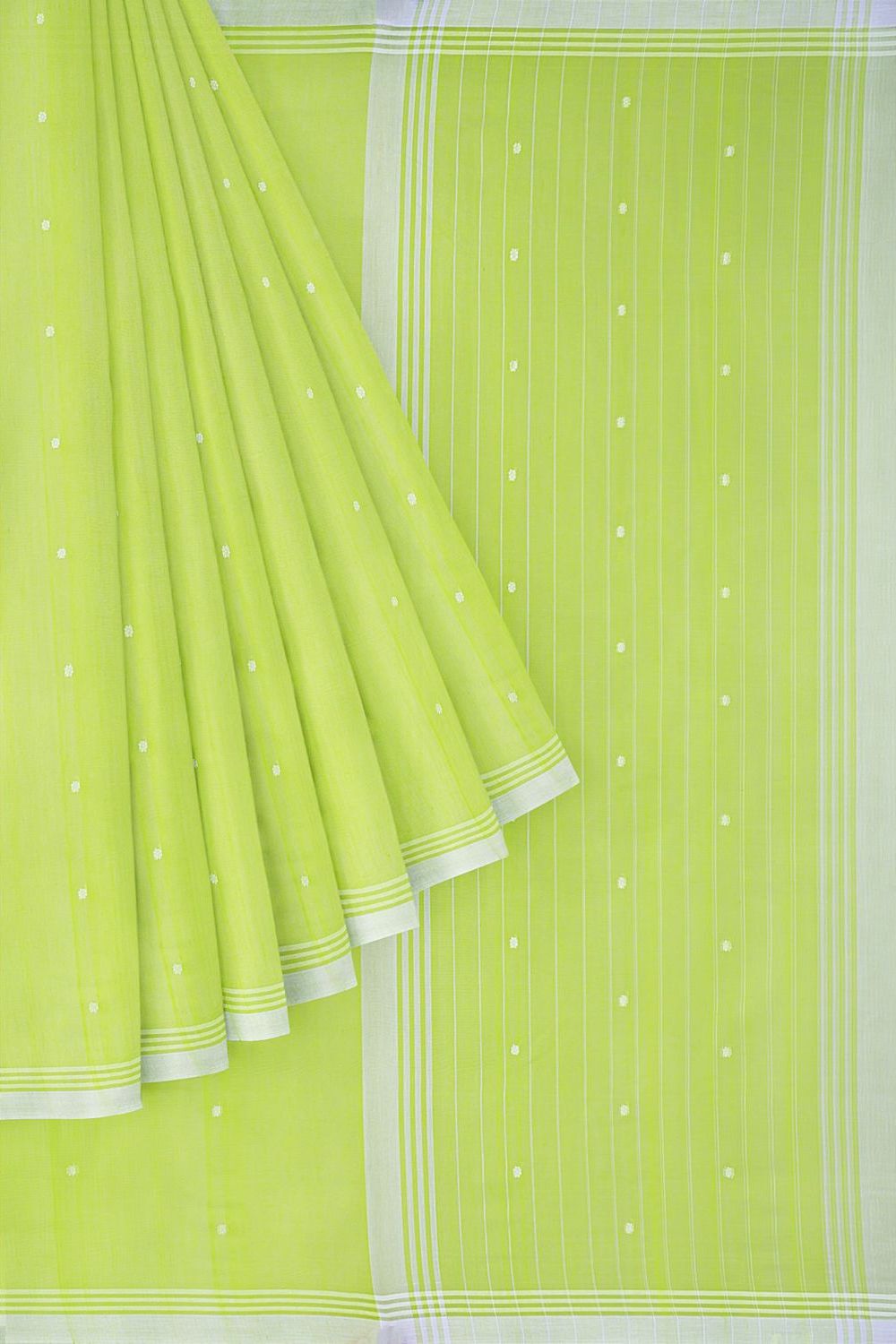 Light Green Pure Silk Cotton Chanderi Saree image number null