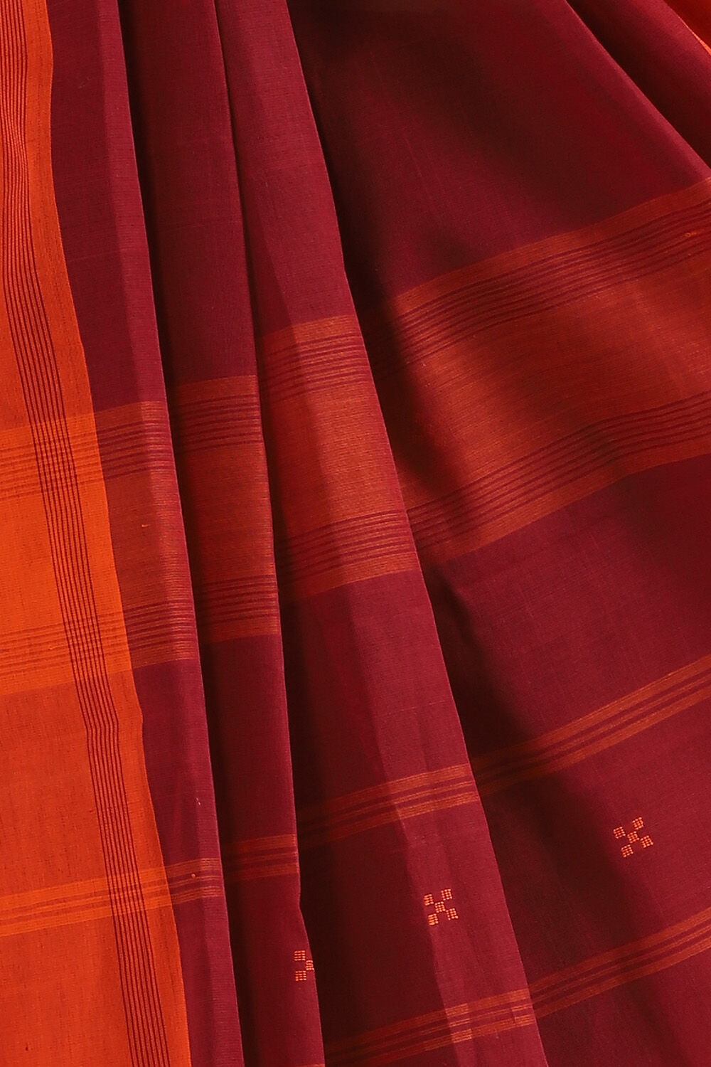 Dark Red Pure Cotton South Saree image number null