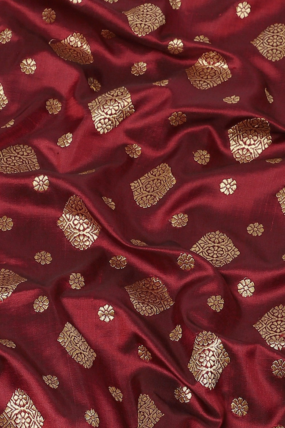 Dark Red Pure Silk Banarasi Brocade Saree image number null