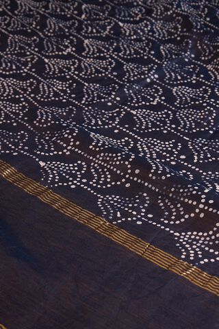 Dark Blue Pure Silk Cotton Batik Saree thumbnail image number null