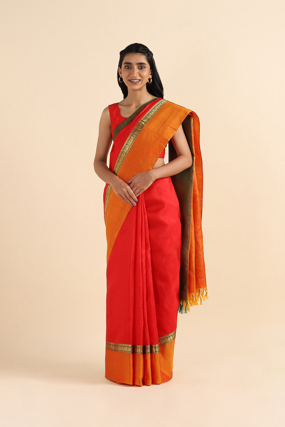 Red Pure Soft Silk Saree image number null
