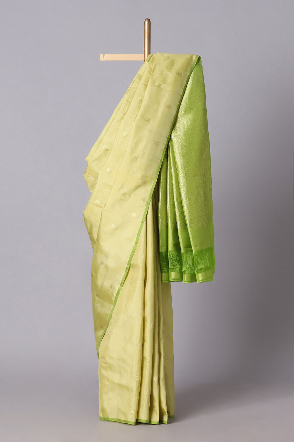 Light Yellow Pure Silk Kanjivaram Saree image number null
