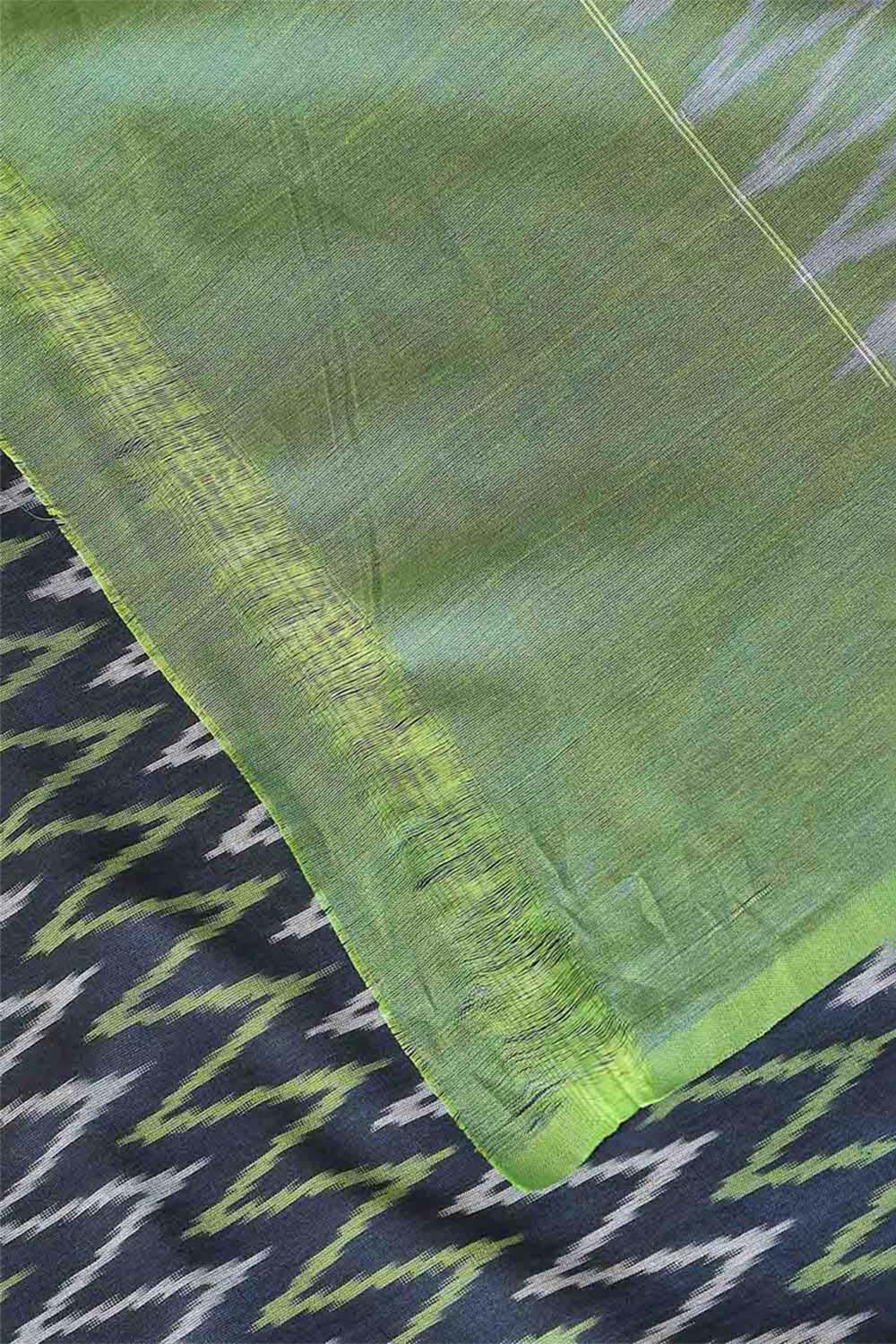Dark Pure Blue Cotton Pochampalli Ikat image number null