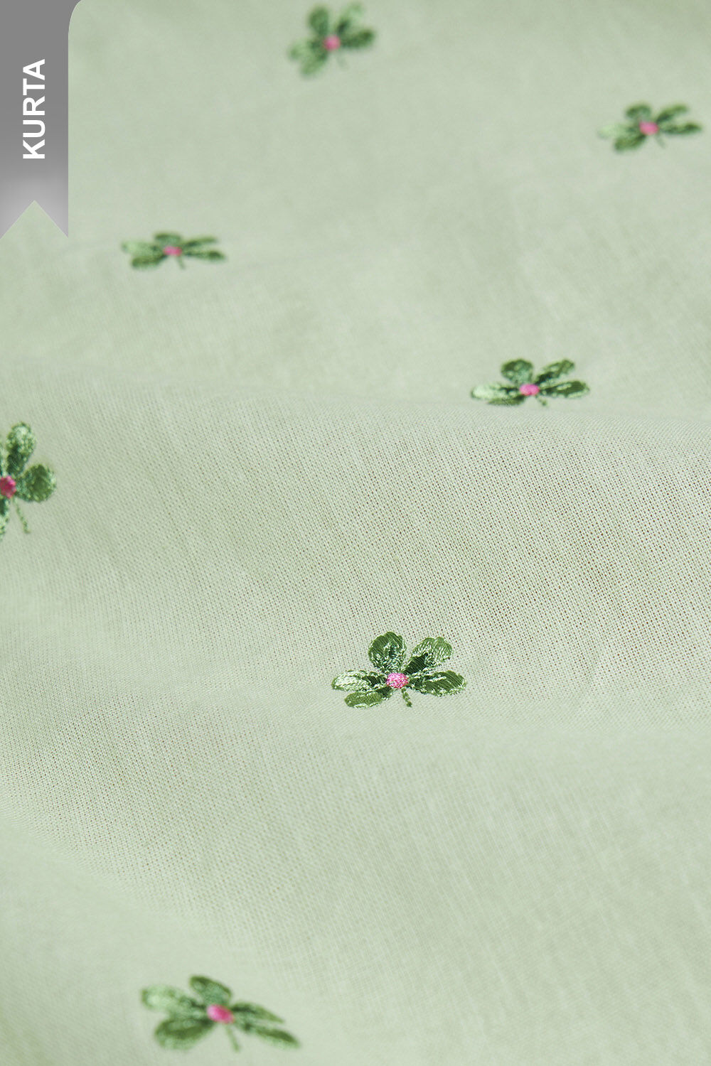 Light Green Pure Cotton Embroidered Suit Set image number null