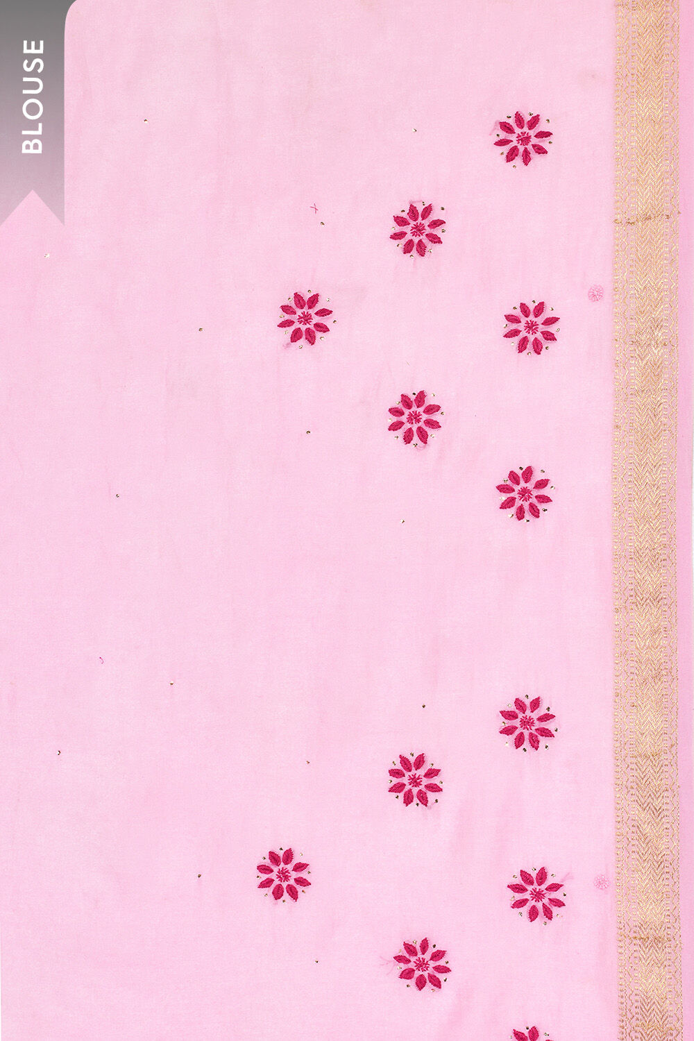 Light Pink Lucknow Pure Silk Cotton Chikankari Saree image number null