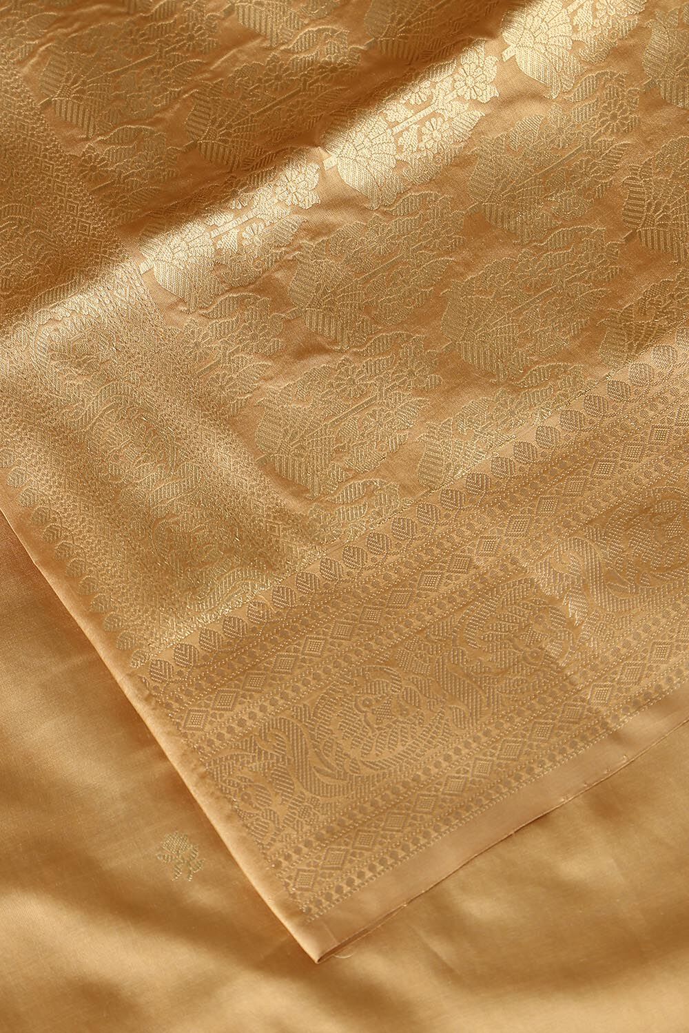 Beige Pure Silk Banarasi Saree image number null