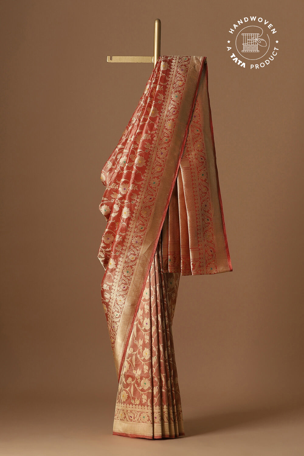 Red Pure Tissue Silk Banarasi Saree image number null