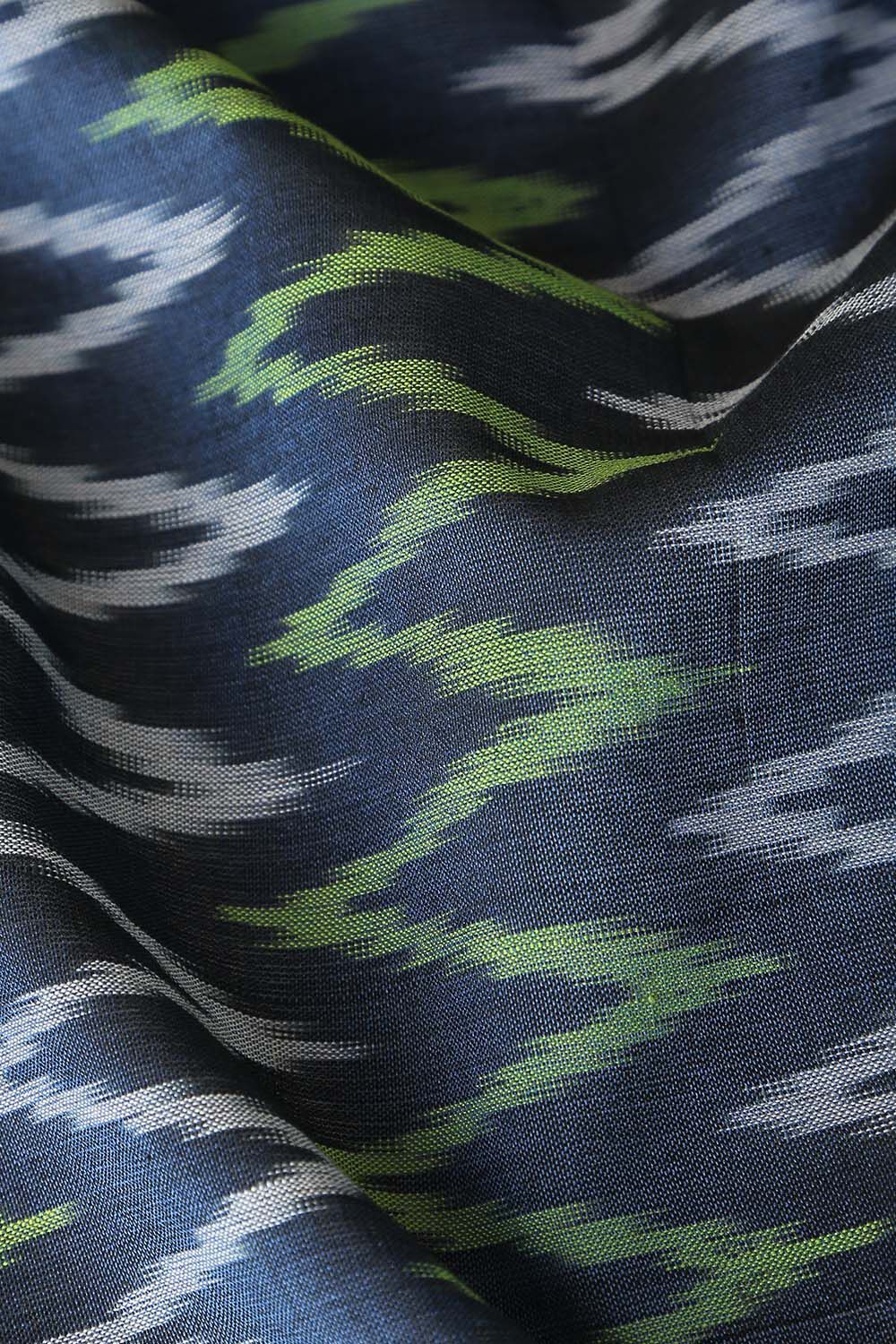 Dark Pure Blue Cotton Pochampalli Ikat image number null