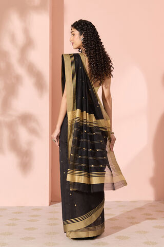 Black Woven Pure Silk Cotton Chanderi Saree thumbnail image number null