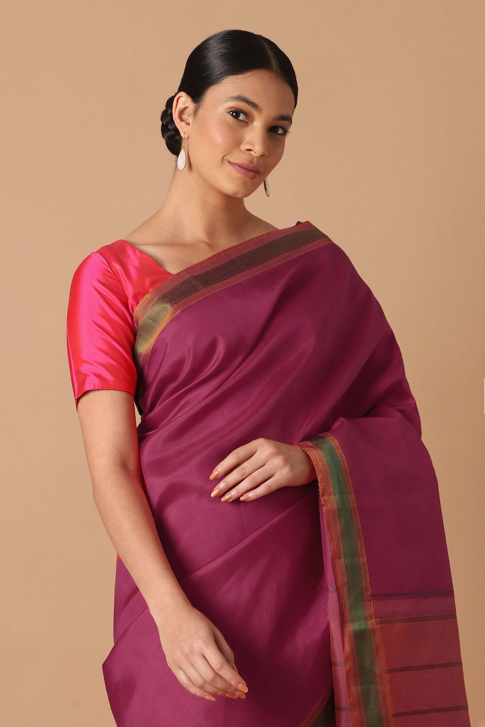 Pink Pure Silk Kanjivaram Saree image number null