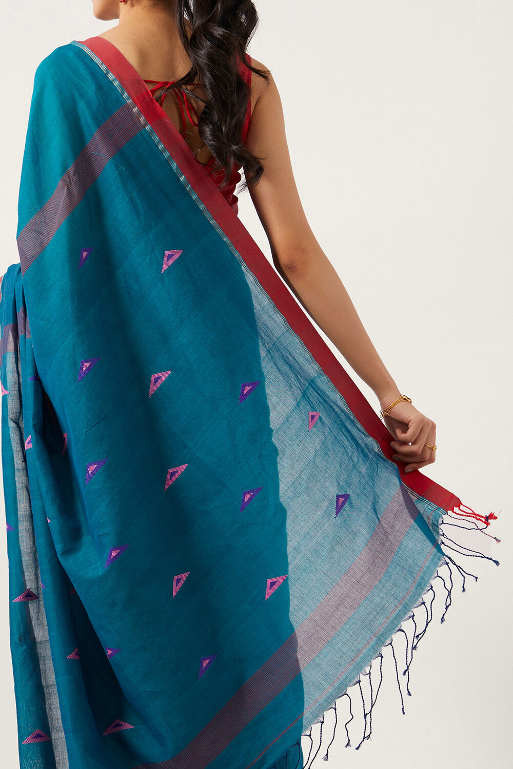 Green Pure Cotton Bengal Saree image number null