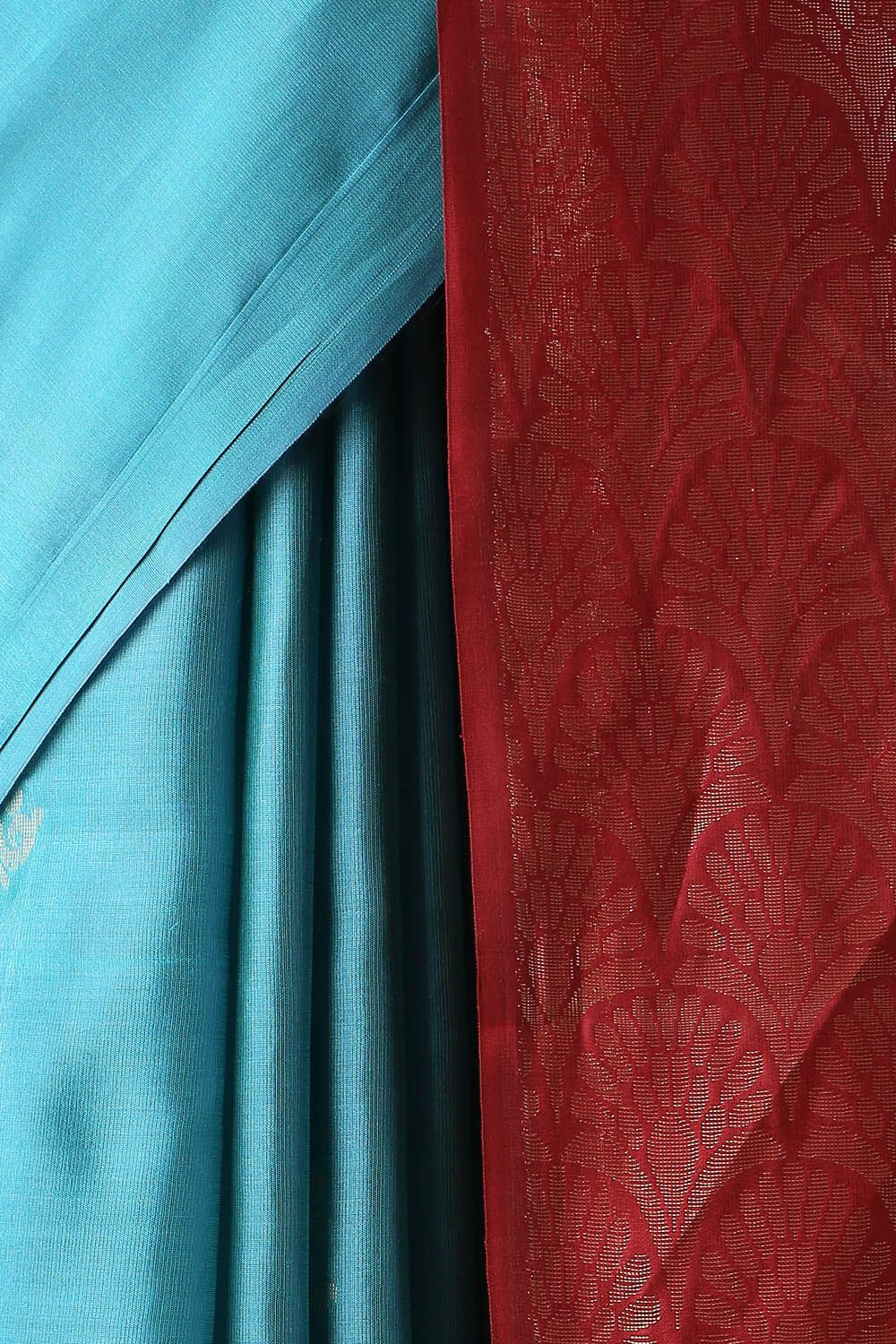 Blue Pure Silk Tencel South Saree image number null