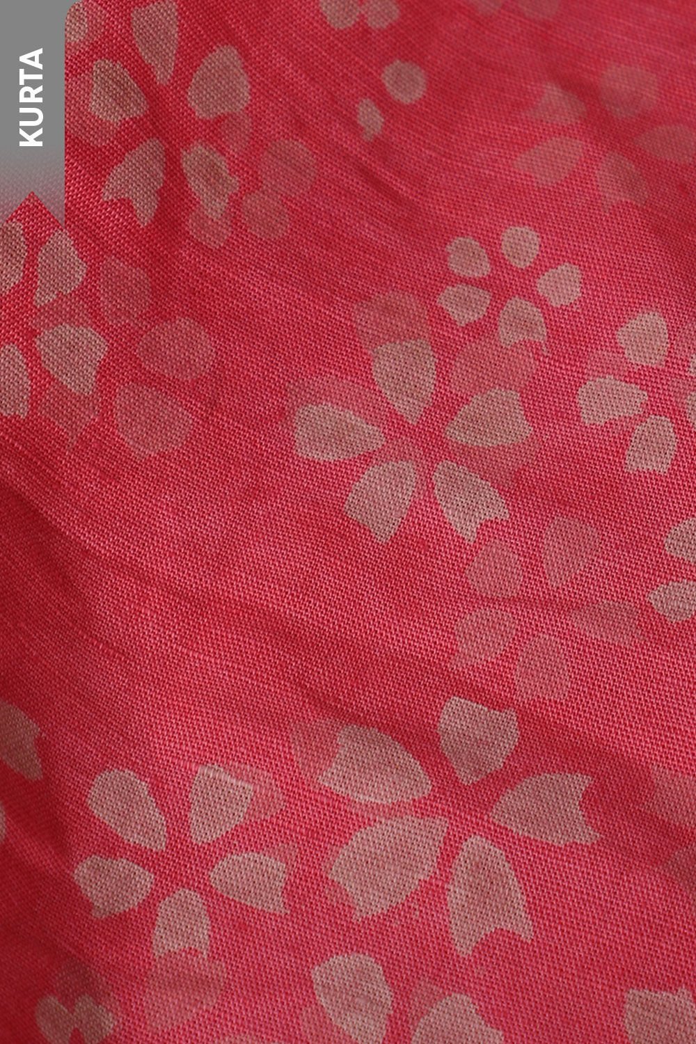 Pink Pure Cotton Linen Dabu Block Printed Unstitched Suit Set image number null