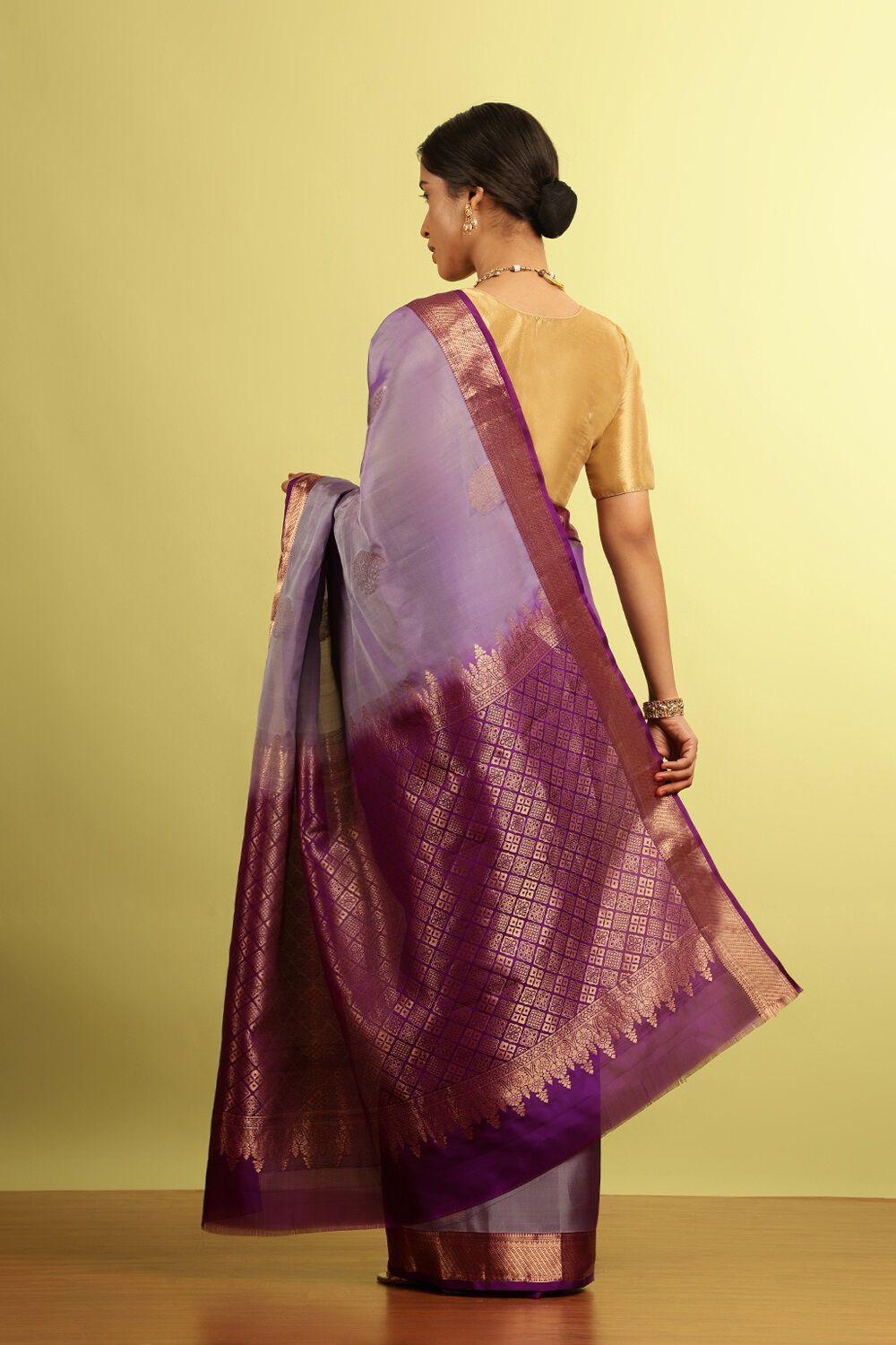 Light Violet Woven Silk Viscose Saree image number null