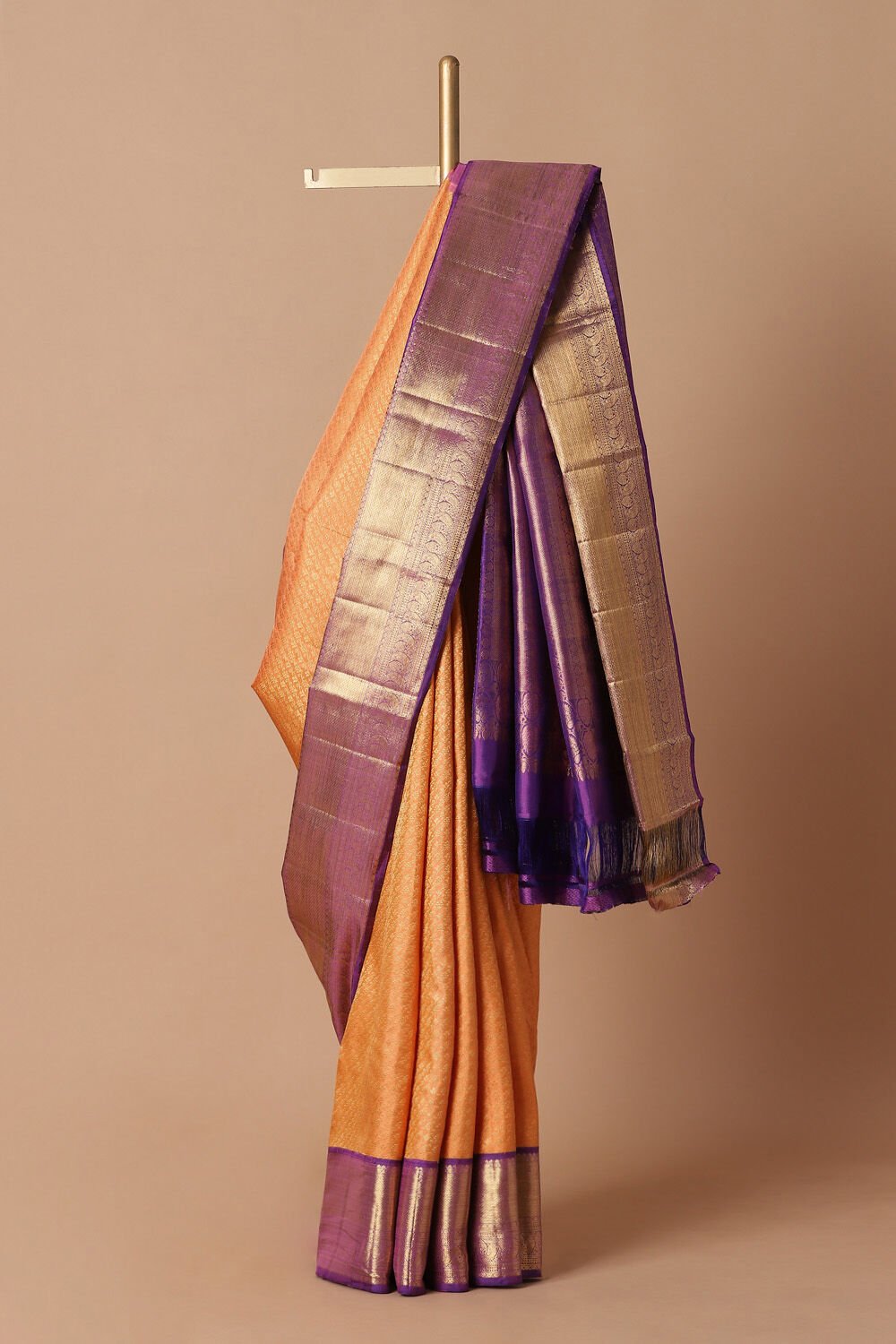 Orange Pure Silk Kanjivaram Saree image number null