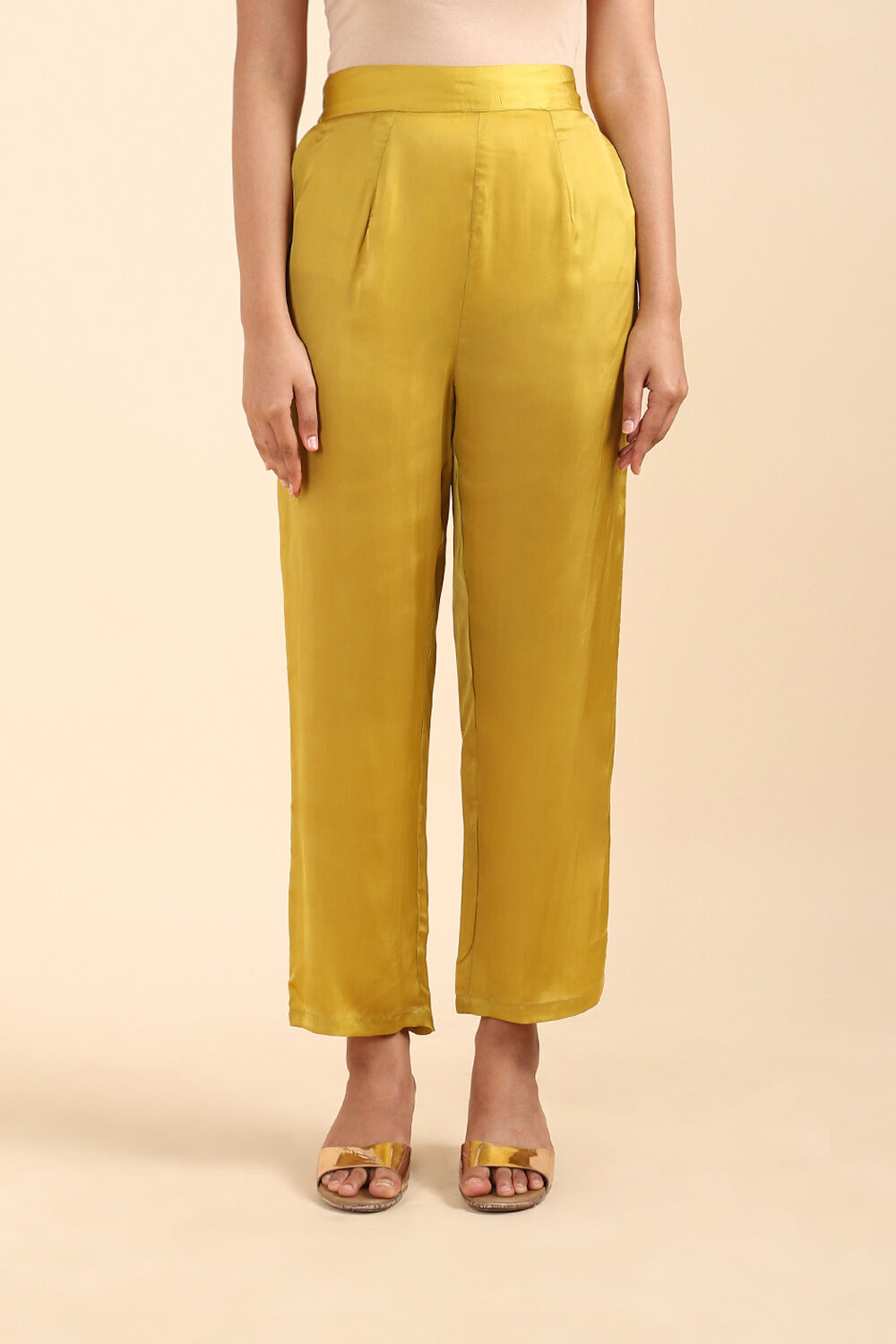 Yellow Viscose Embroidered Kurta Set image number null
