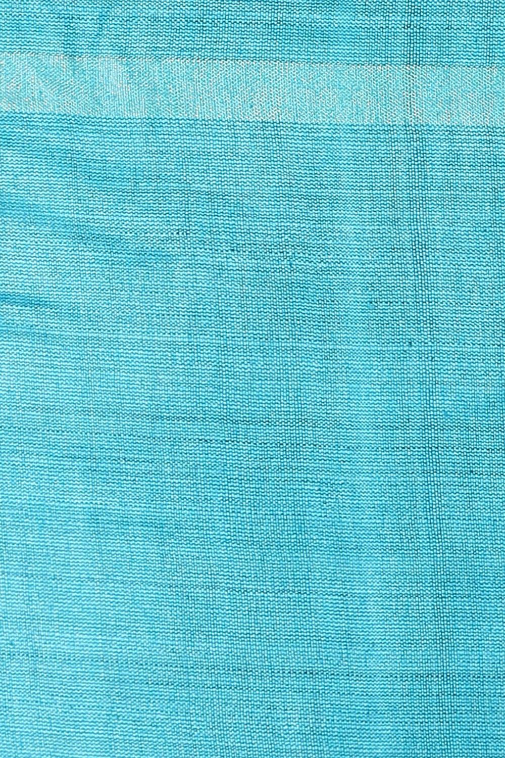 Dark Blue Pure Tussar Silk Bhagalpuri Saree image number null