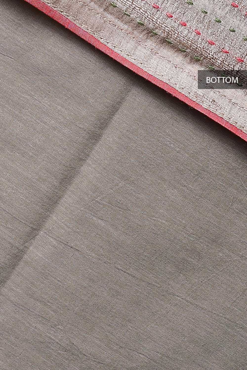 Grey Tussar Embroidered Unstitched Suit Set image number null