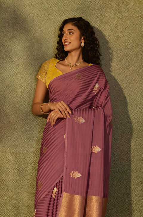 Light Violet Pure Viscose Woven Saree