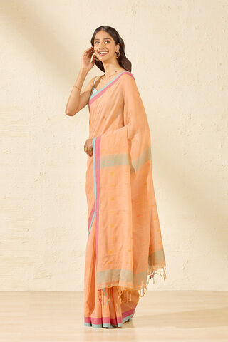 Orange Bengal Pure Cotton Jamdani Saree thumbnail image number null