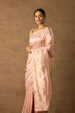 Pink Pure Silk Kadwa Banarasi Saree thumbnail image number null