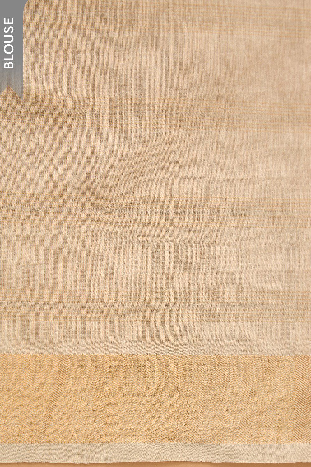 Off White Pure Silk Block Printed Bengal Saree image number null