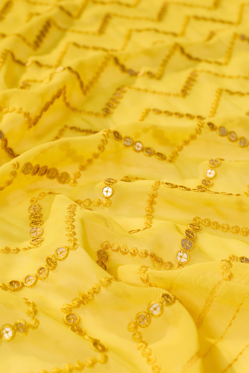 Yellow Viscose Georgette Embroidered Saree image number null