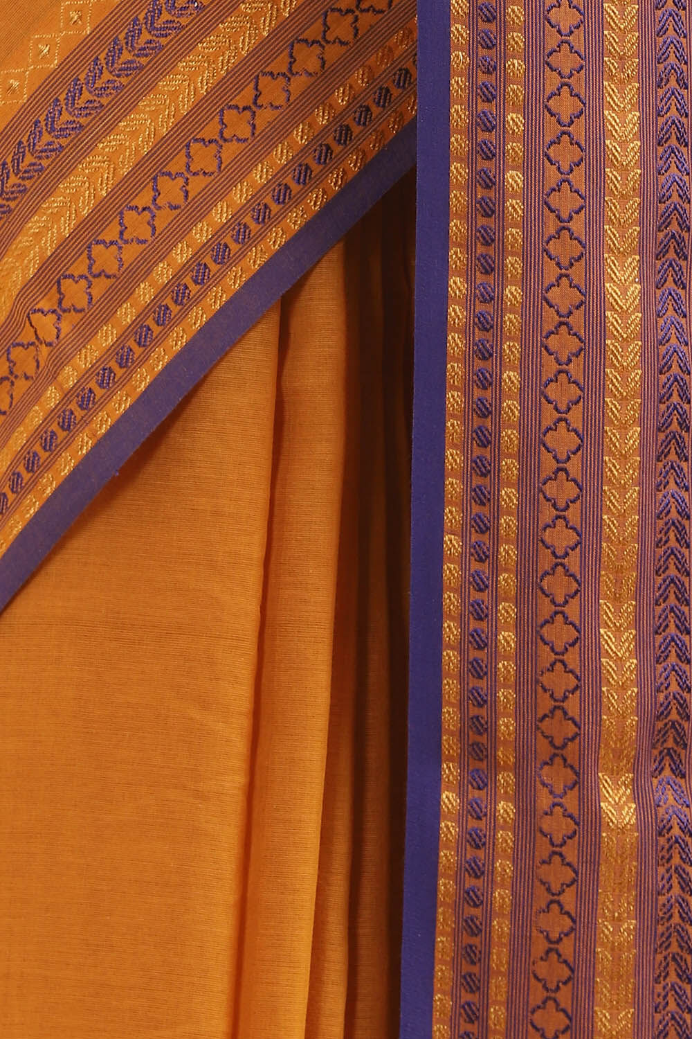 Dark Pure Yellow Cotton Bengal Saree image number null