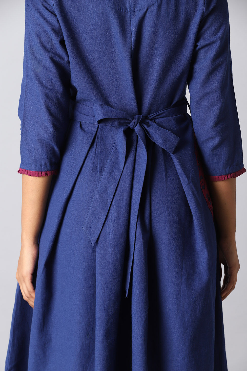 Blue Cotton Applique Kurta image number null
