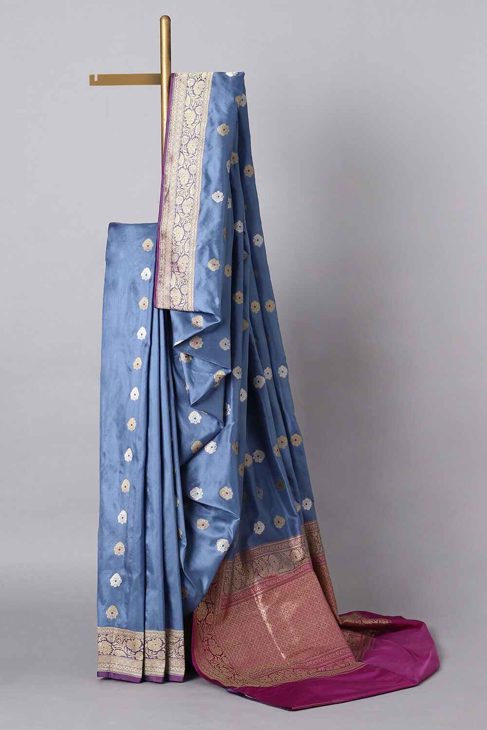 Blue Pure Silk Banarasi Saree image number null