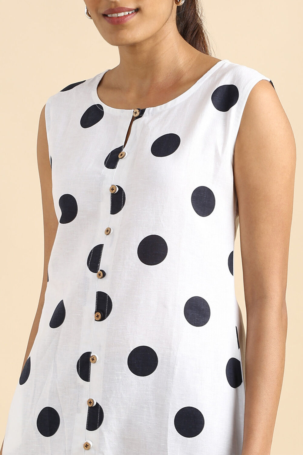Offwhite Cotton Printed Kurta image number null