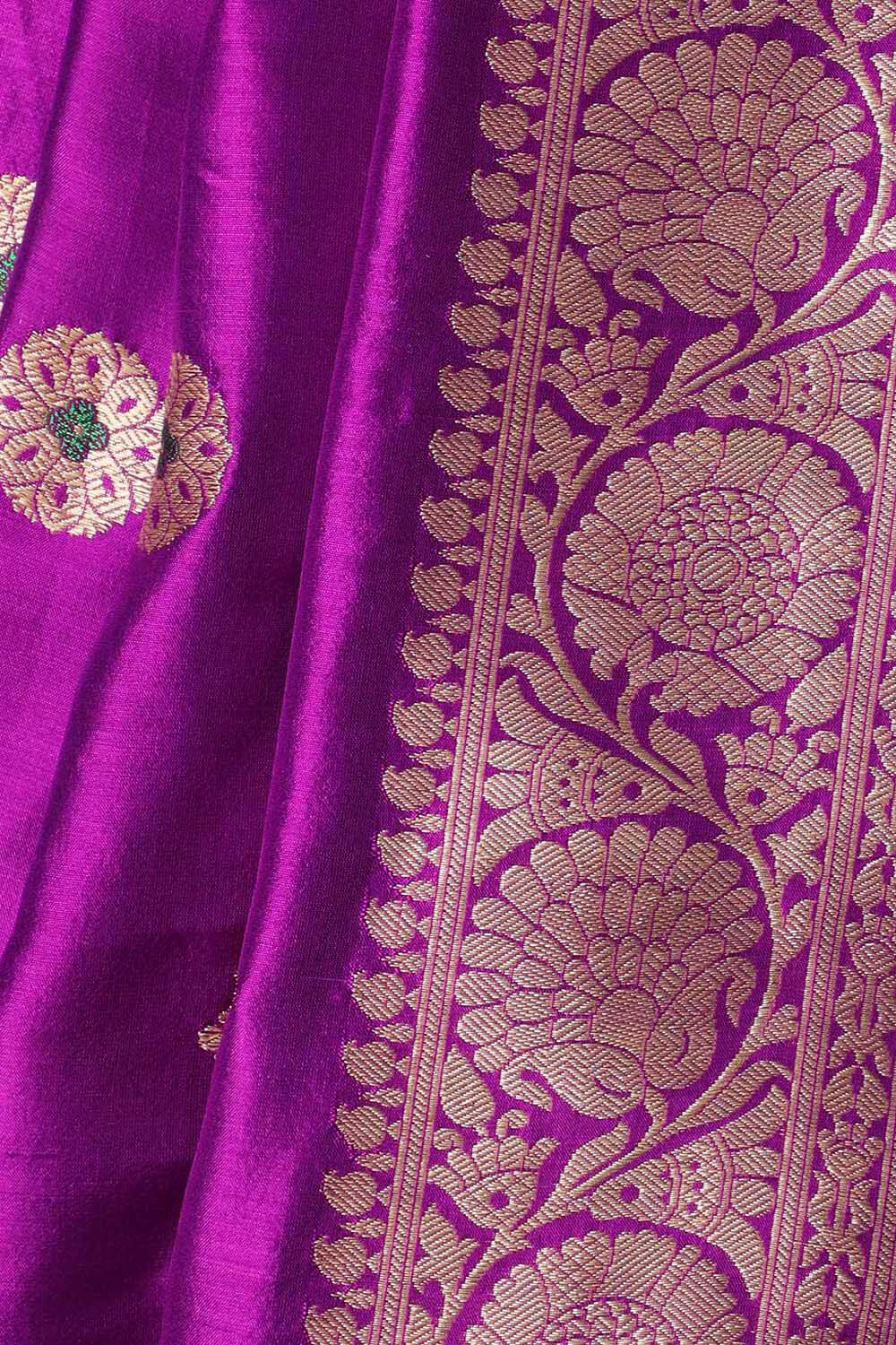Purple Pure Silk Banarasi Saree image number null