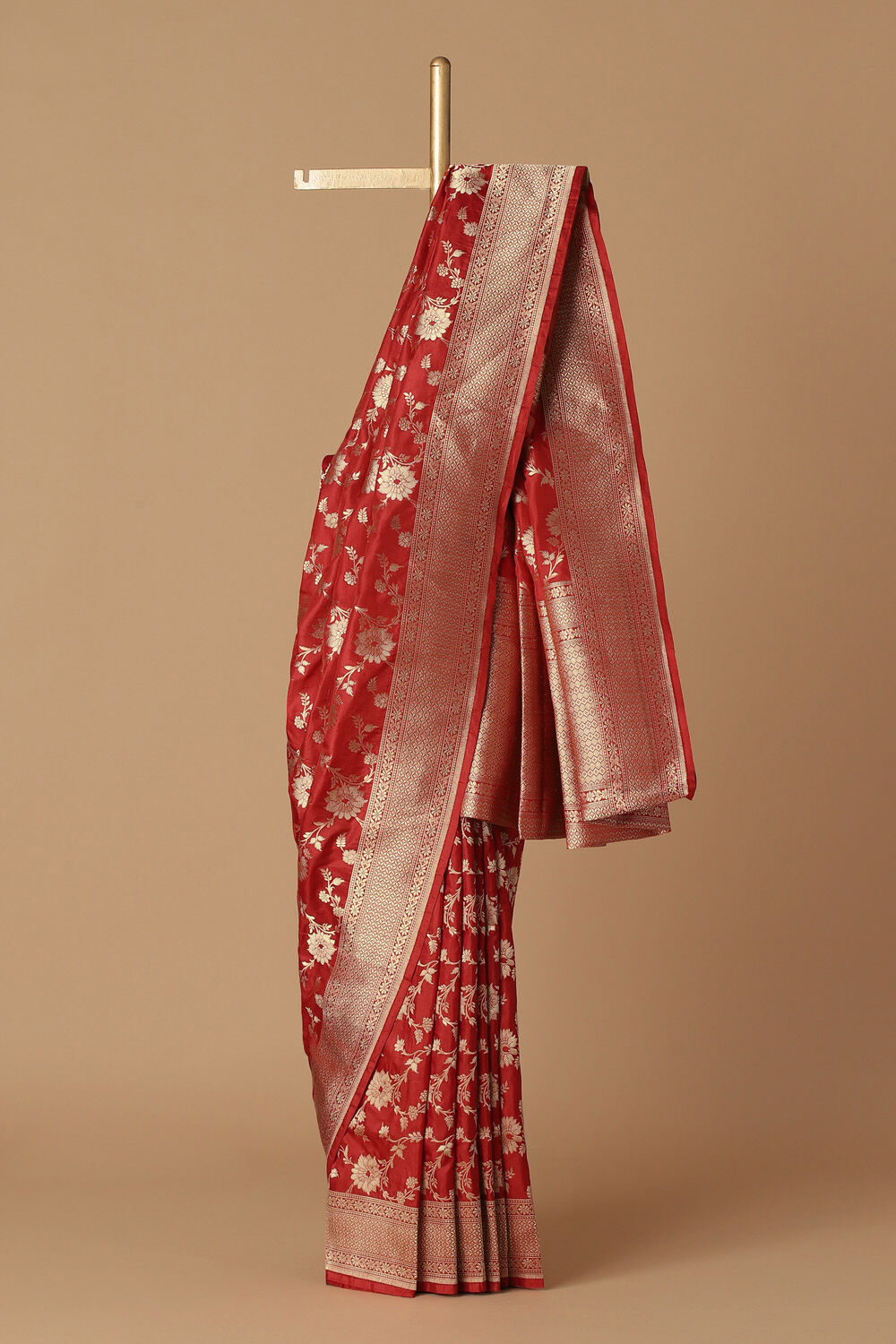 Red Pure Silk Banarasi Saree image number null