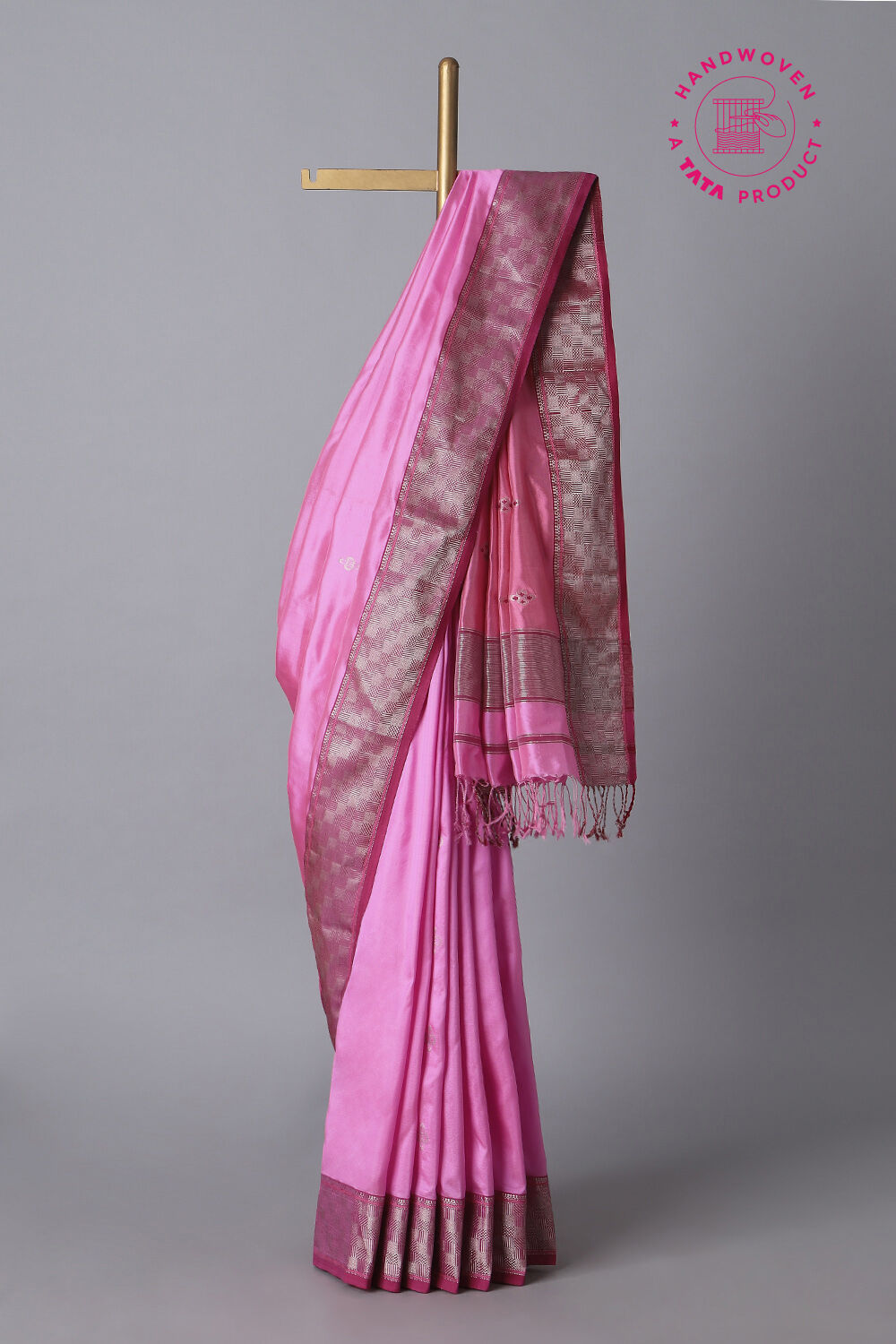 Pink Pure Silk Maheswari Saree image number null
