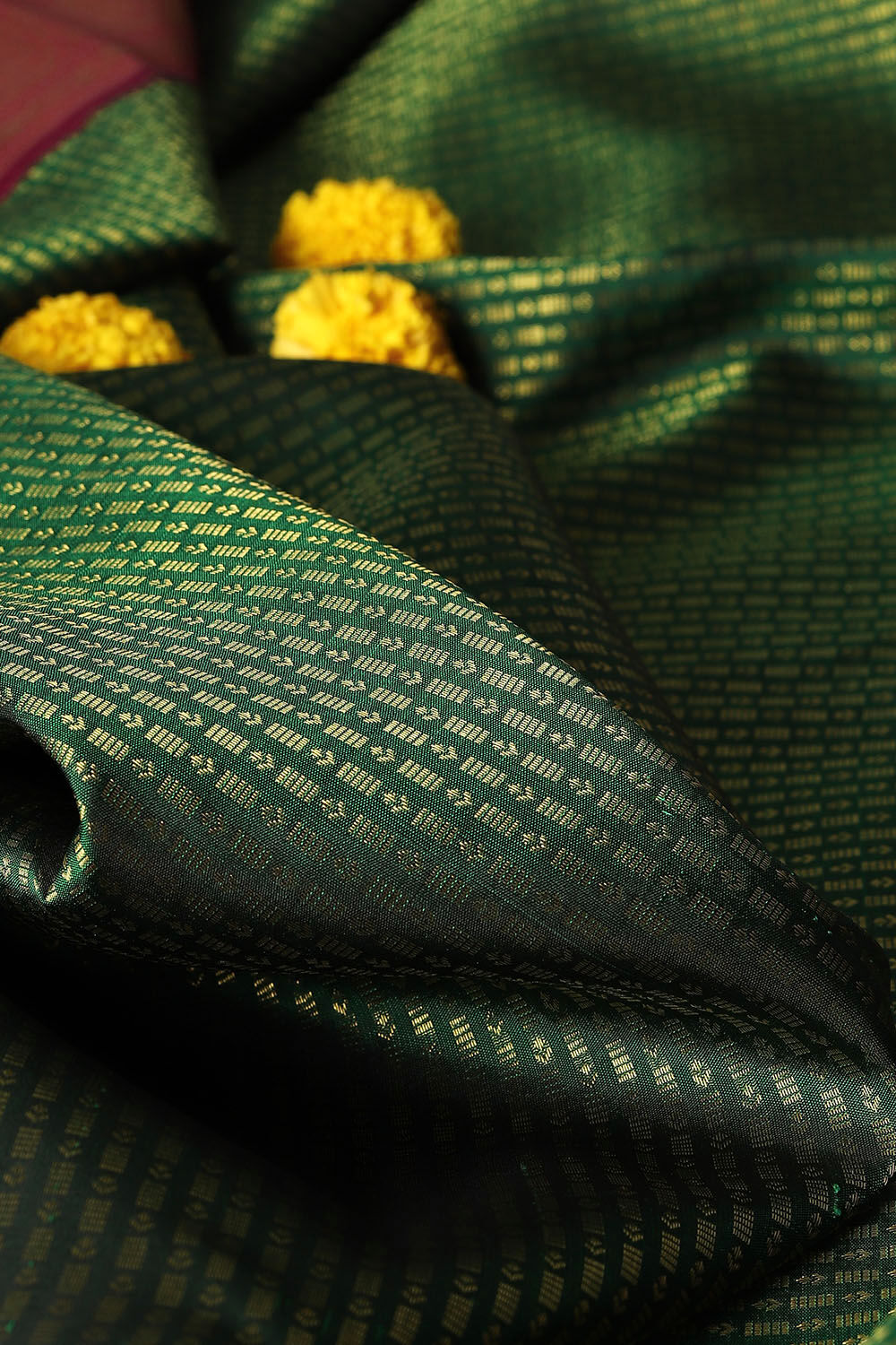Forest Green Pure Zari Silk Kanjivaram Saree image number null