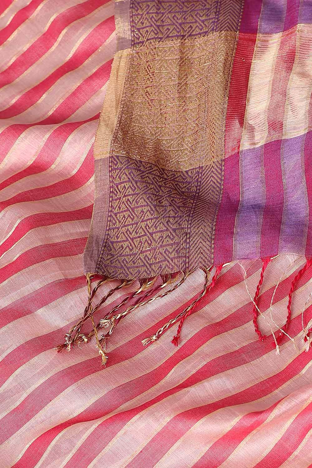 Light Pink Pure Silk Cotton Maheshwar Saree image number null