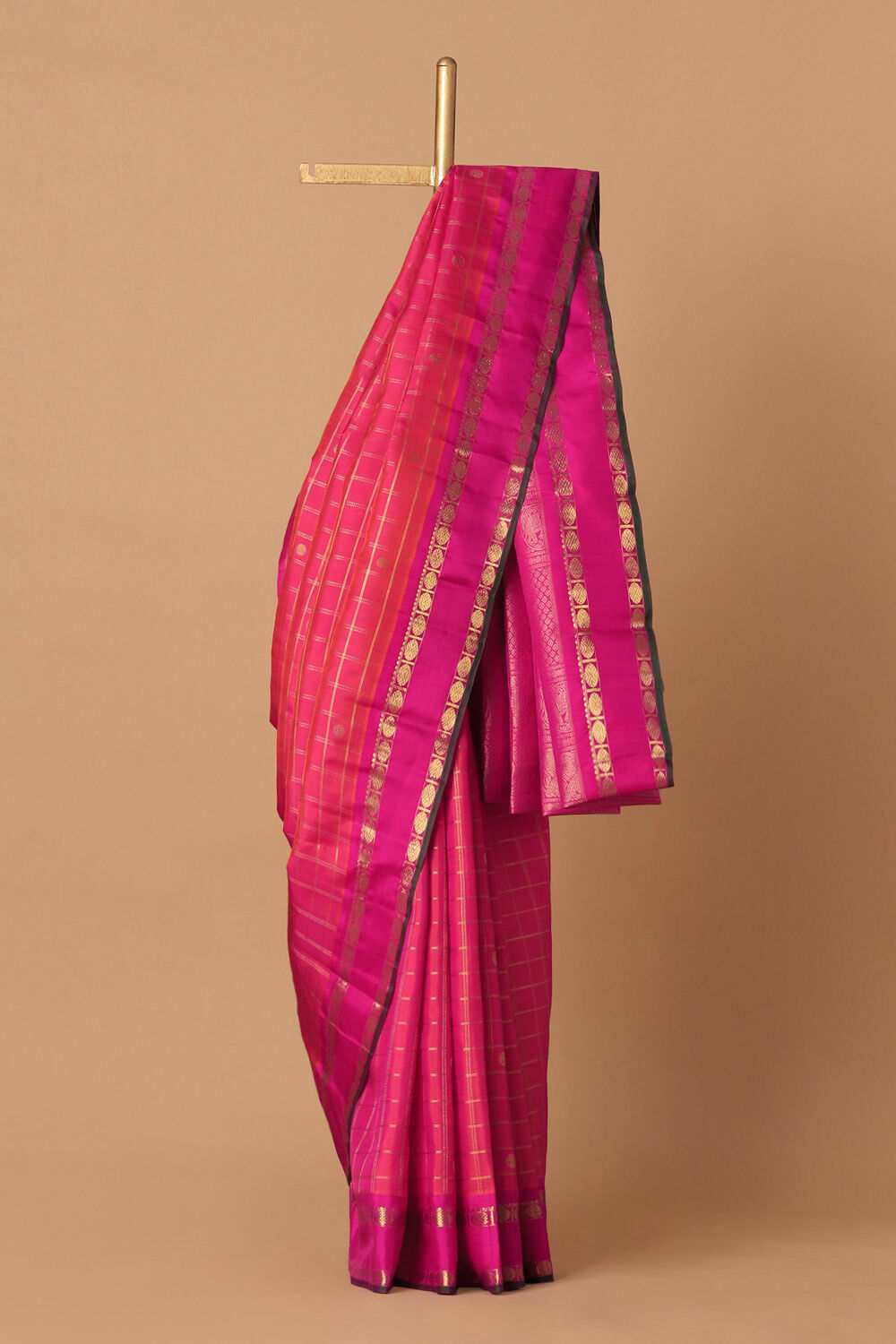 Pink Pure Silk Kanjivaram Saree image number null