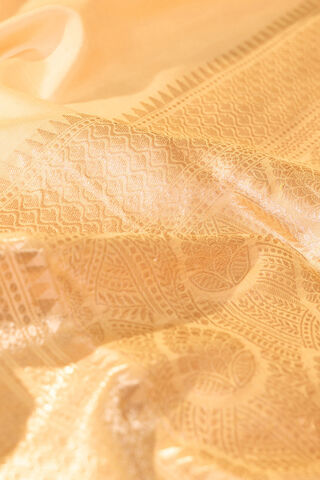 Light Orange Silk Viscose Kadwa Banarasi Saree thumbnail image number null