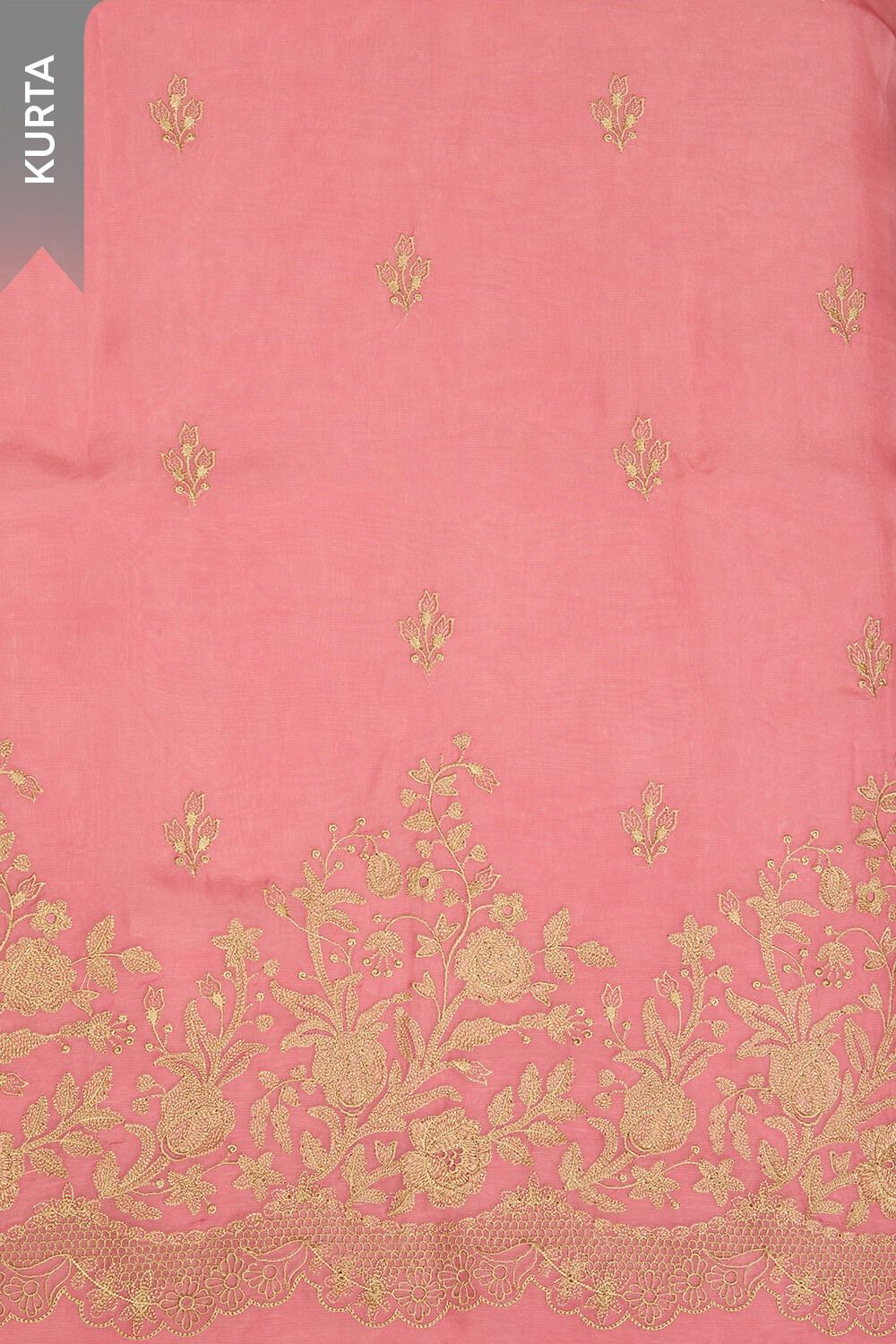 Pink Viscose Embroidered Unstitched Suit Set image number null