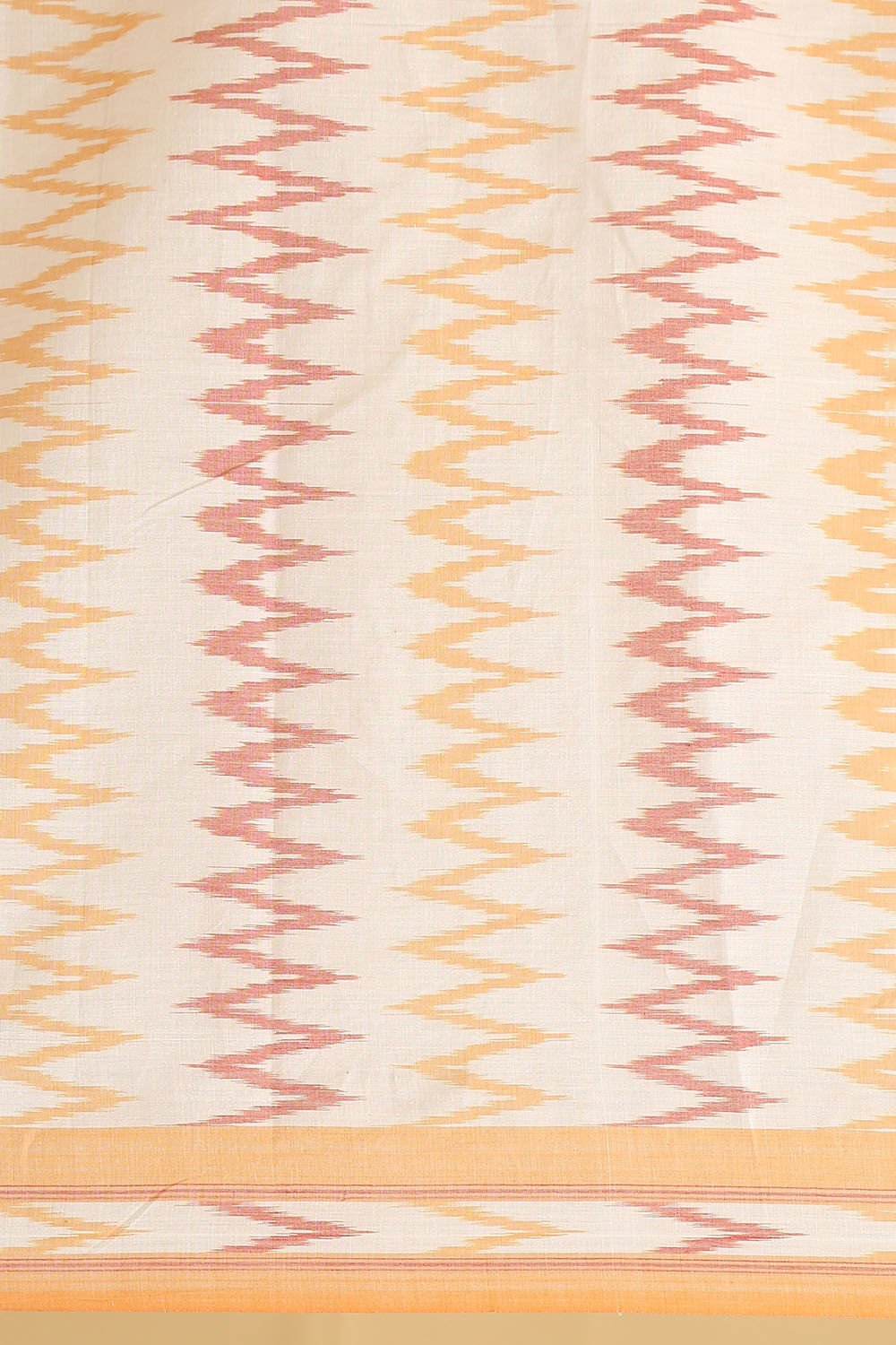 Off Pure White Cotton Pochampalli Ikat image number null
