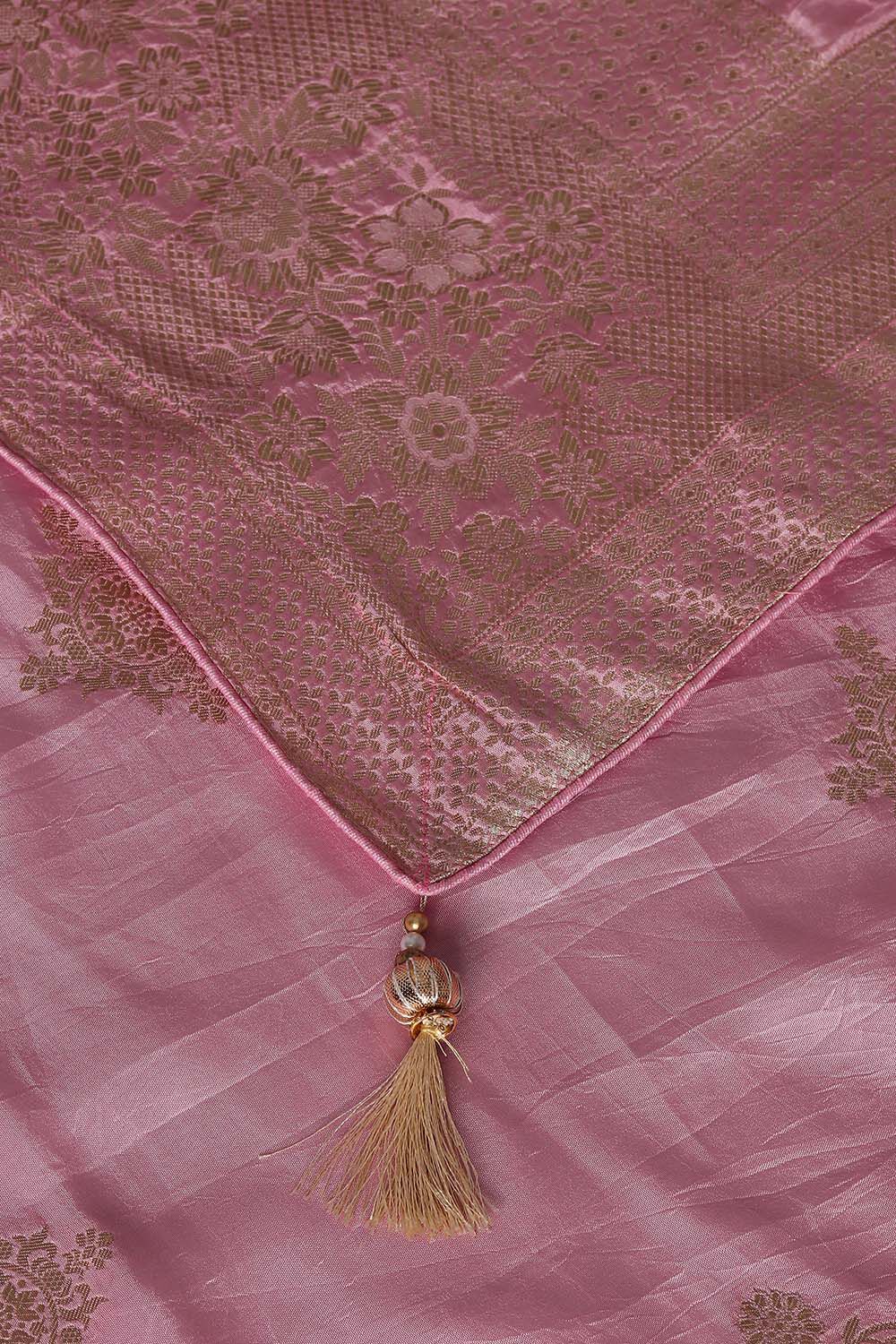 Light Pink Luxe Woven Saree image number null