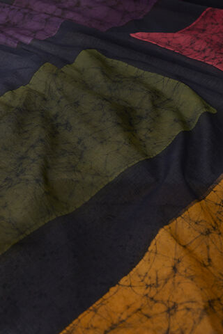 Black Ujjain Pure Cotton Batik Saree thumbnail image number null