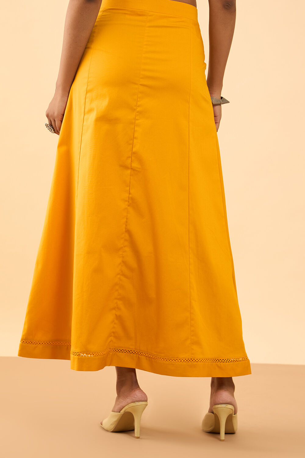 Yellow Woven Cotton Lycra Inskirt image number null