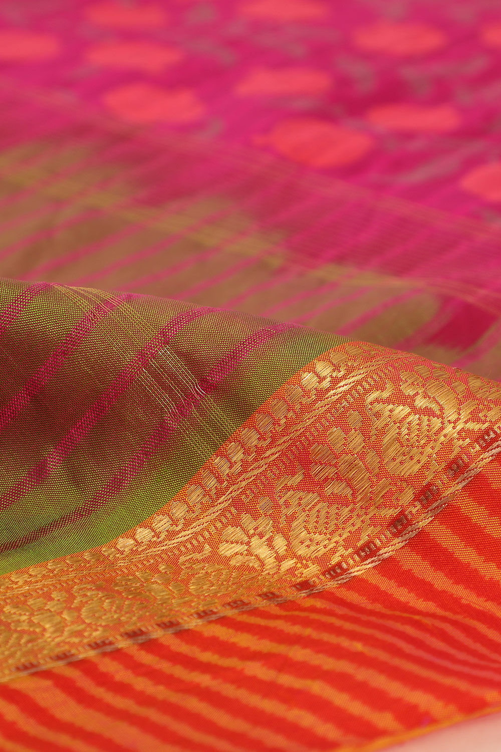 Dark Pink Pure Silk South Printed Saree image number null
