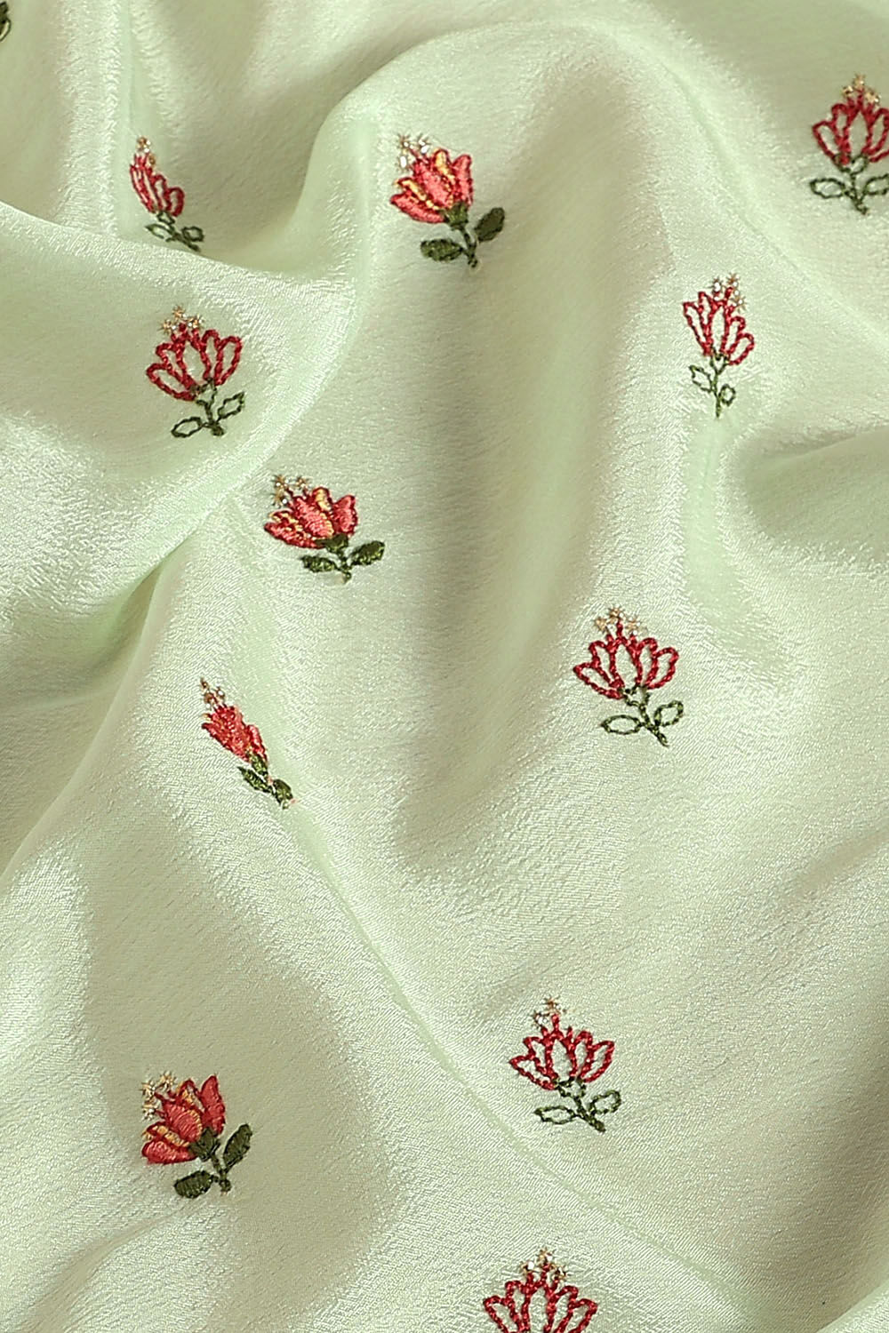 Light Green Viscose Embroidered Saree image number null