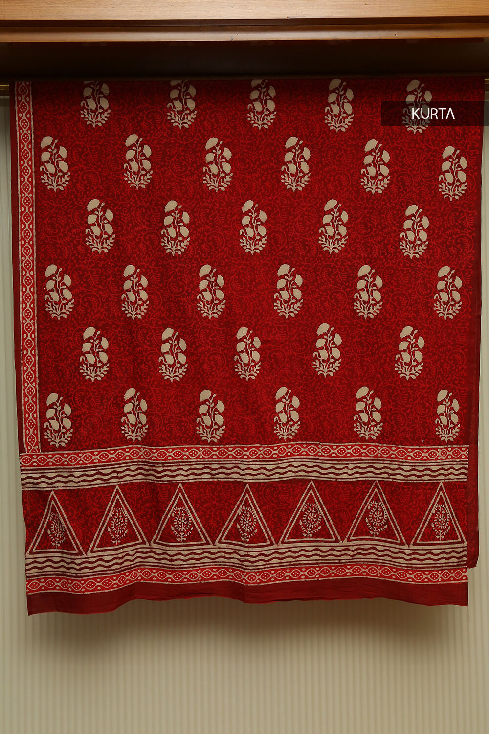 Dark Red Dabu Pure Cotton Suit Set image number null