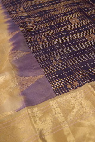 Dark Violet Woven Pure Silk Saree thumbnail image number null