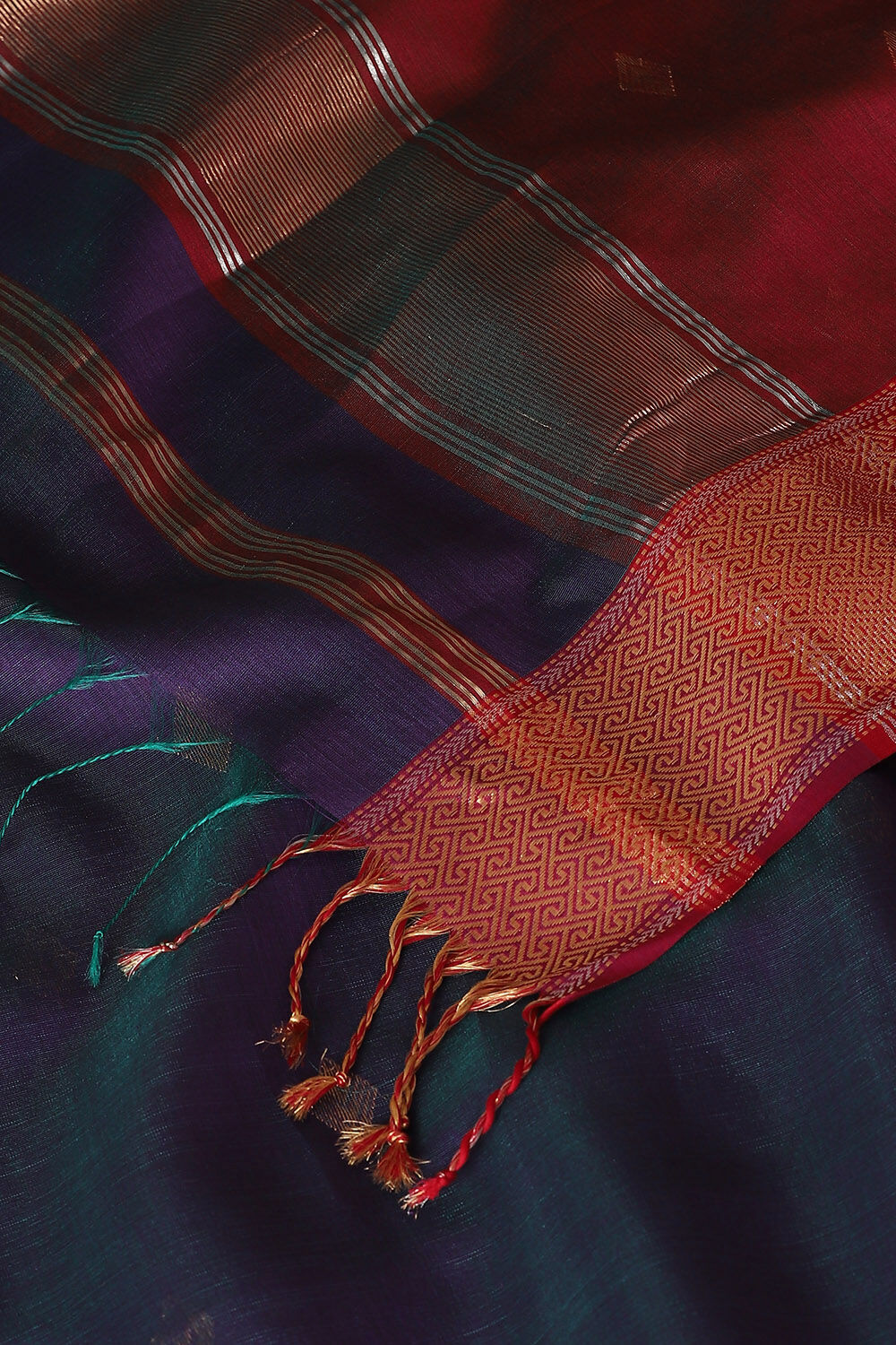 Purple Pure Silk Cotton Maheswari Saree image number null