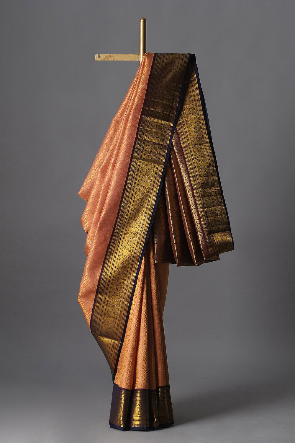Orange Pure Silk Kanjivaram Saree image number null