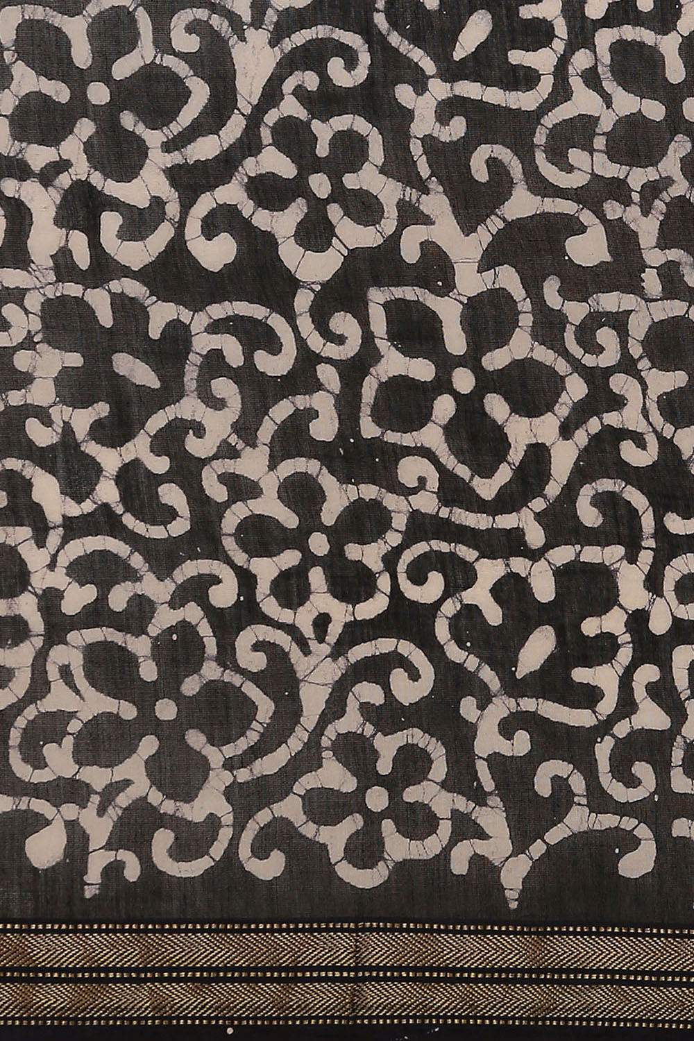 Black Batik Pure Silk Cotton Saree image number null